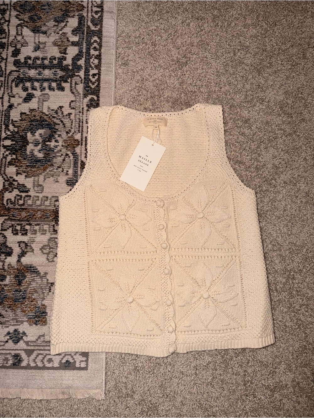 Sézane Joas Top in Cream NWT Sz Medium - Picture 4 of 7